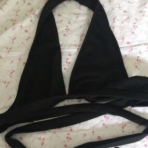 Criss cross cut out front backless crop halter top